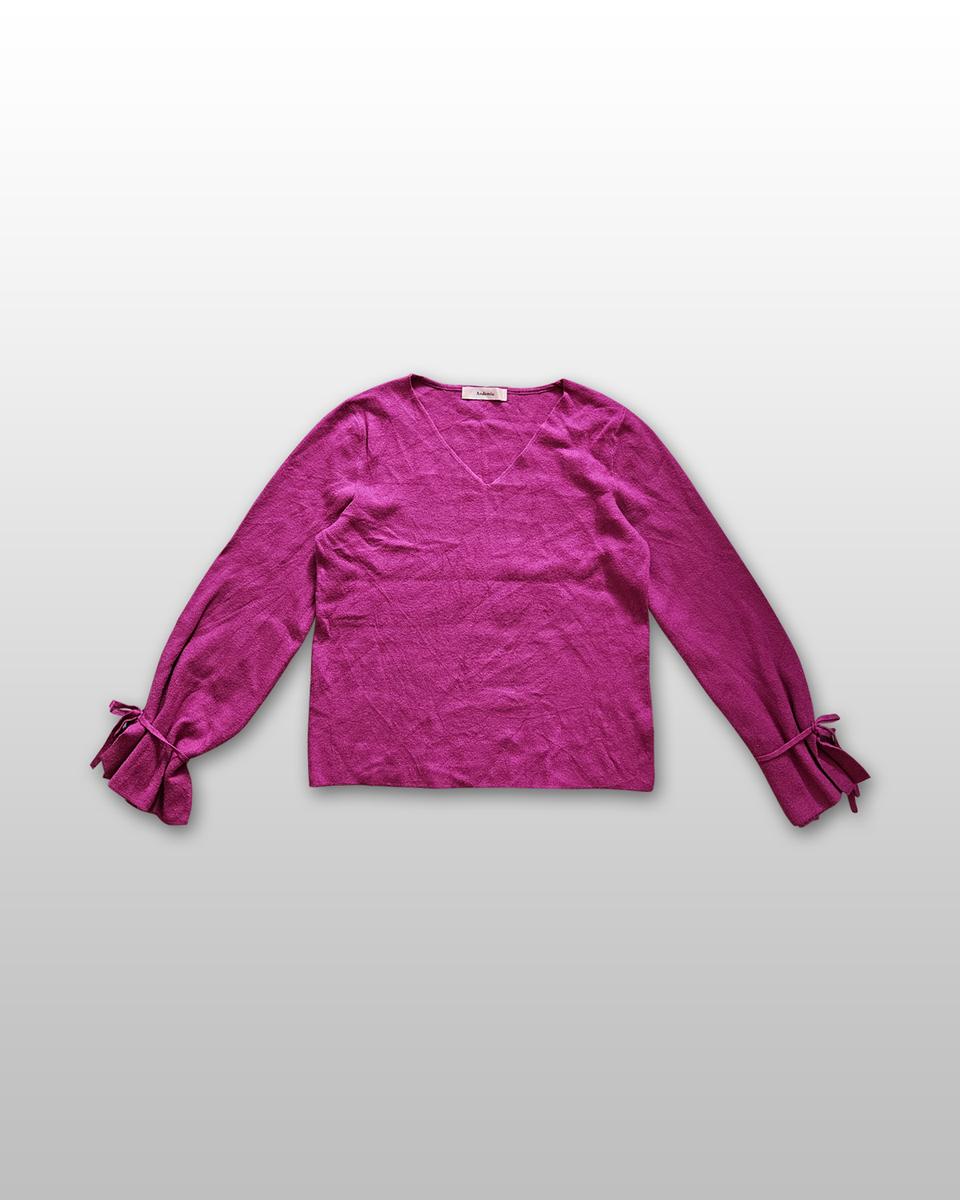 Andemiu 안데미우 여성 퍼플 브이넥 니트