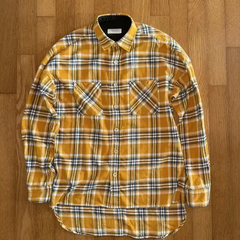 플란넬 체크 셔츠 옐로우