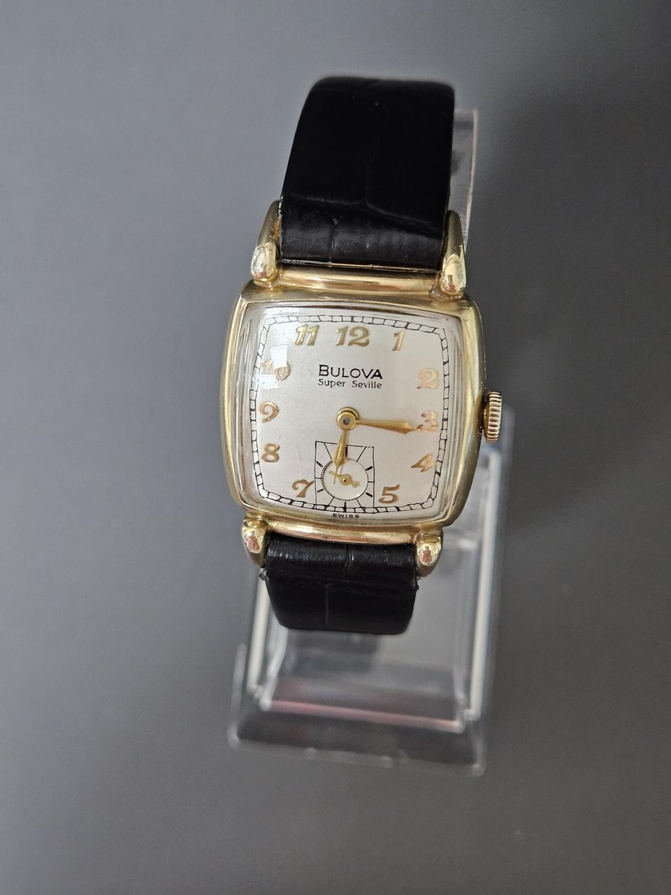 Bulova 남녀공용 수동태엽식 가죽시계 /SWISS