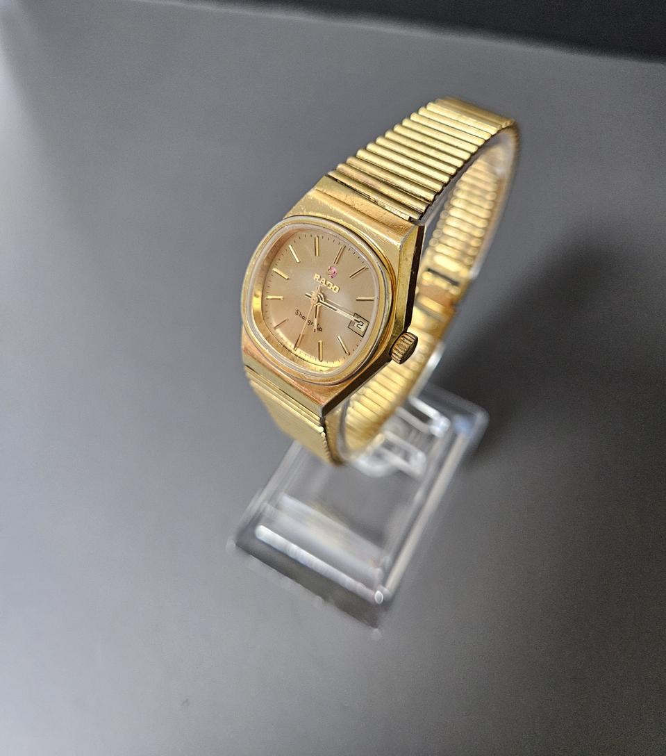 빈티지 Rado 여성용 올금장 수동태엽식 메탈 시계/SWISS