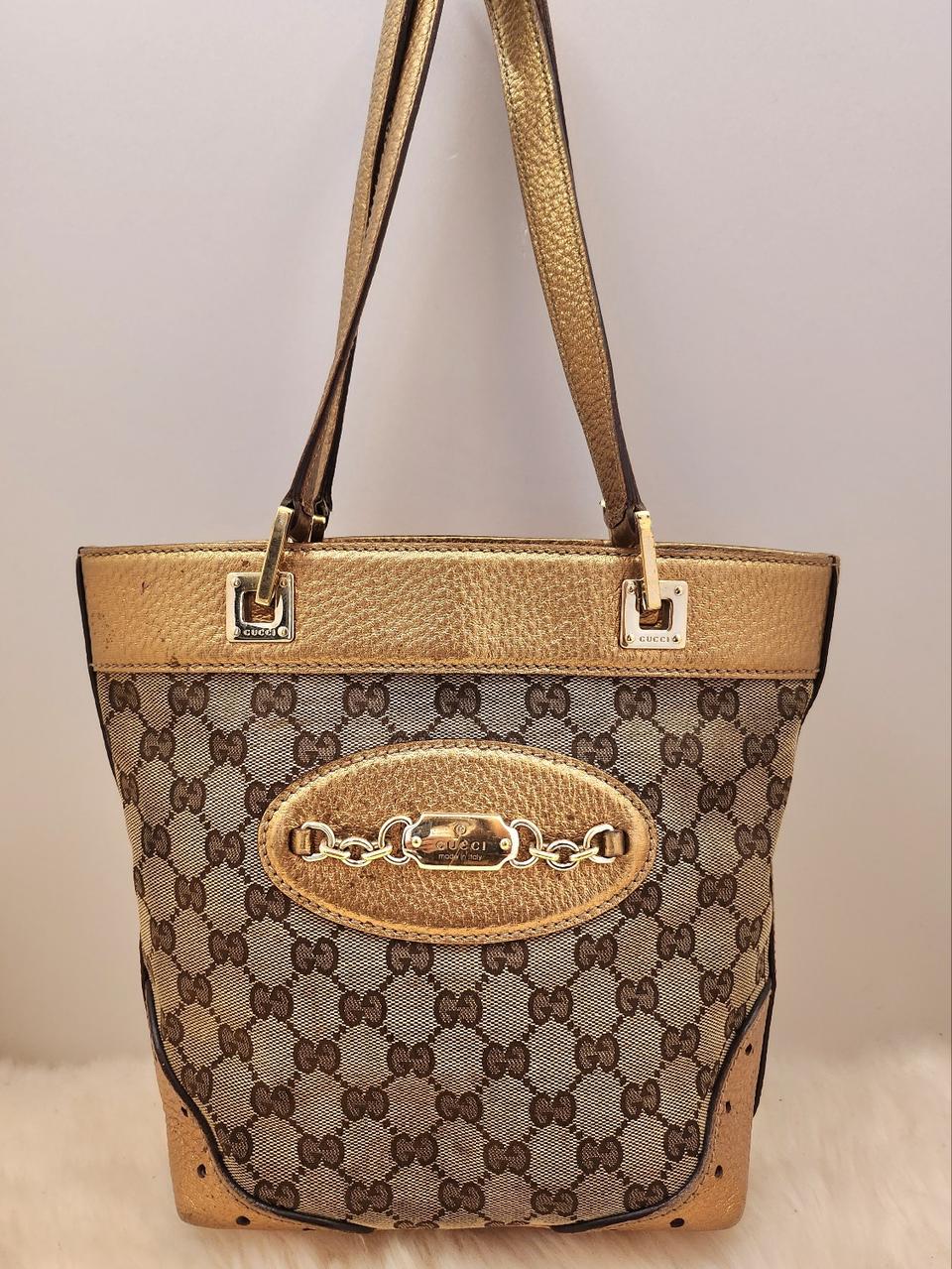 구찌 자가드 골드배색 토트 숄더백(정품)