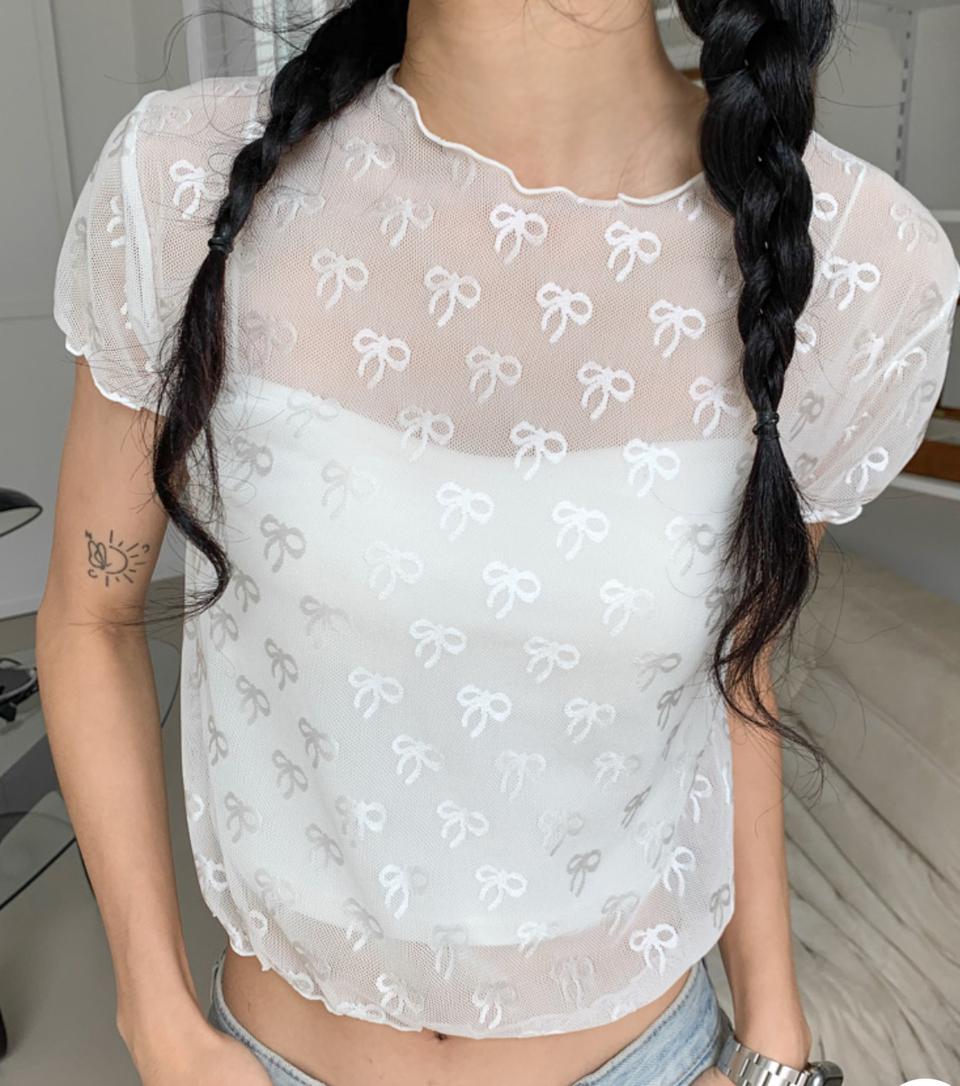 리본 시스루 새상품