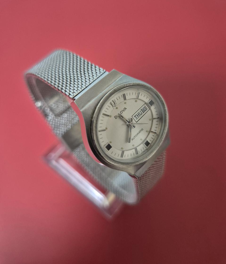 빈티지 부로바 여성용 자동 메탈 시계/SWISS