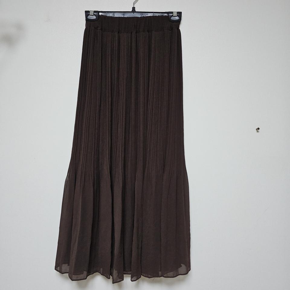 쉬폰플리츠 고무밴딩 롱스커트