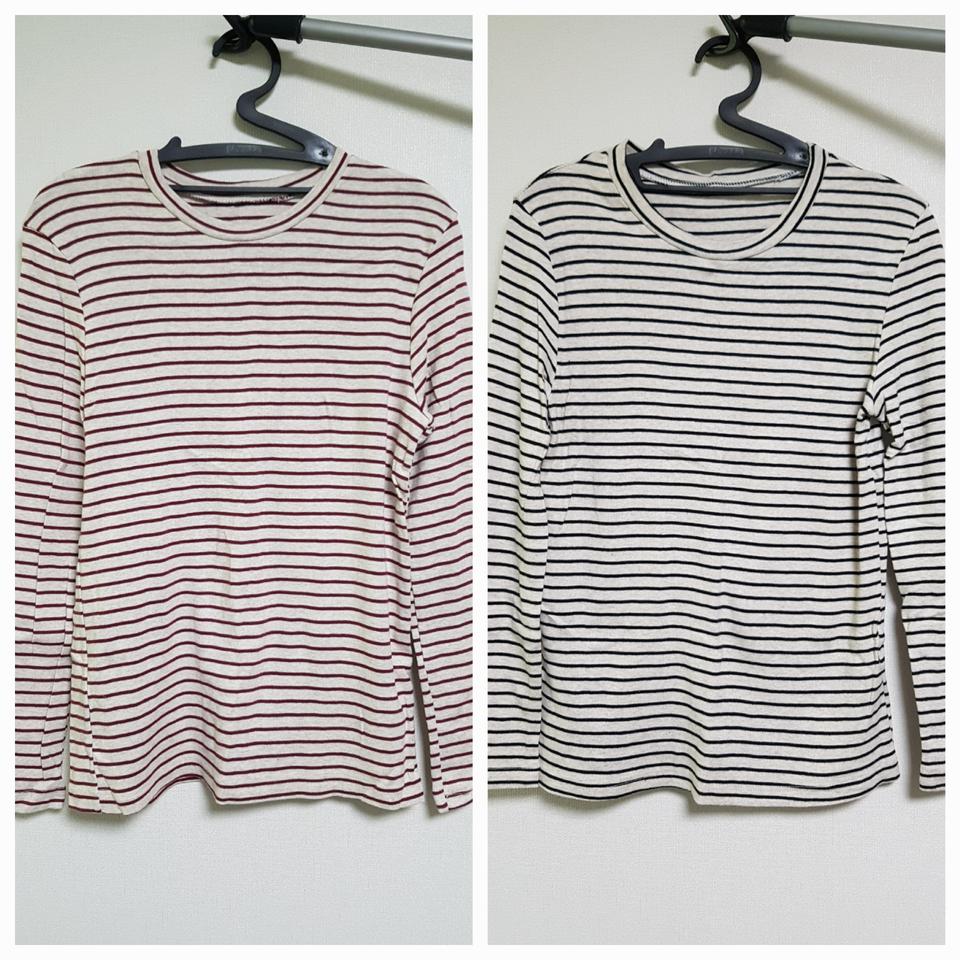 (새상품)스트라이프 티셔츠 2종