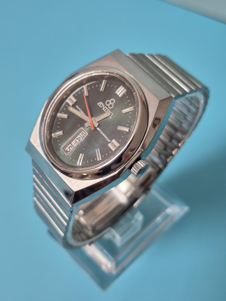 빈티지 에니스 남성 자동 메탈 시계