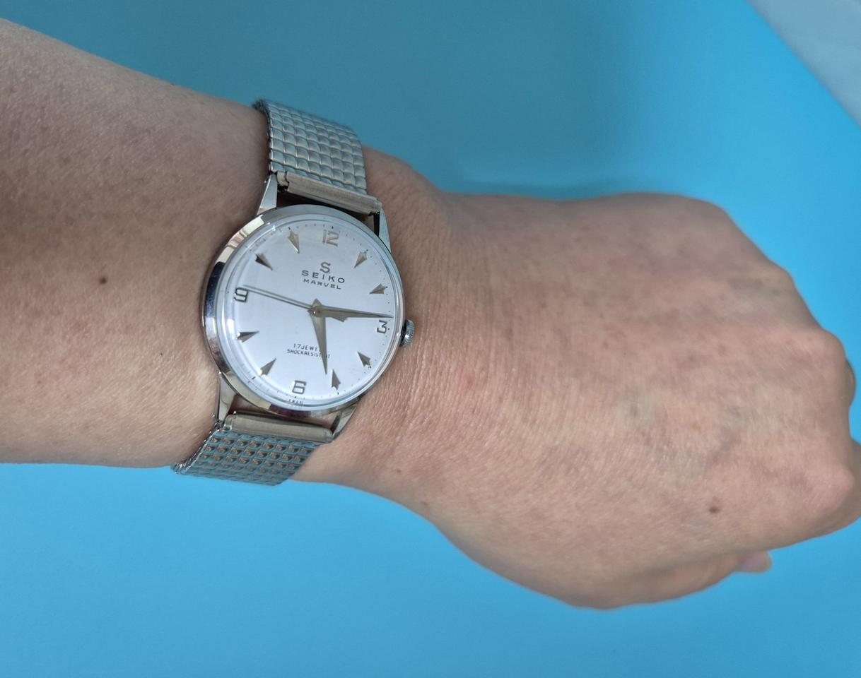 빈티지 세이코 남성용 수동 태엽식 메탈 시계/JAPAN