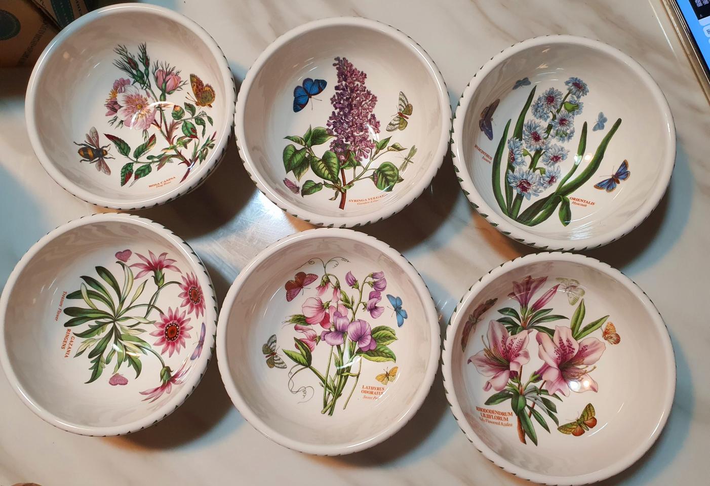 영국포트메리온 구형 국그릇6개 일괄(새것