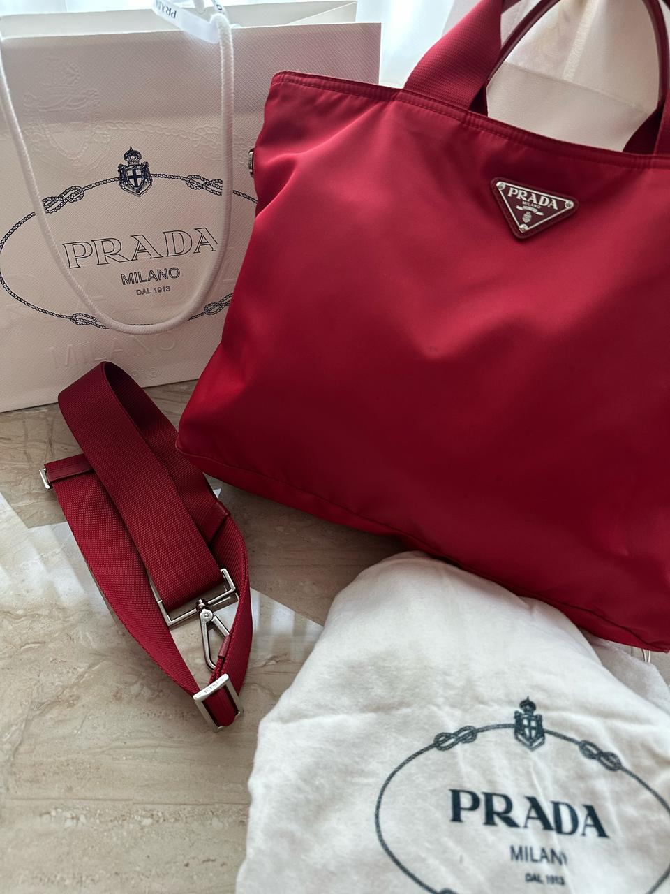 정품 프라다 나일론 백