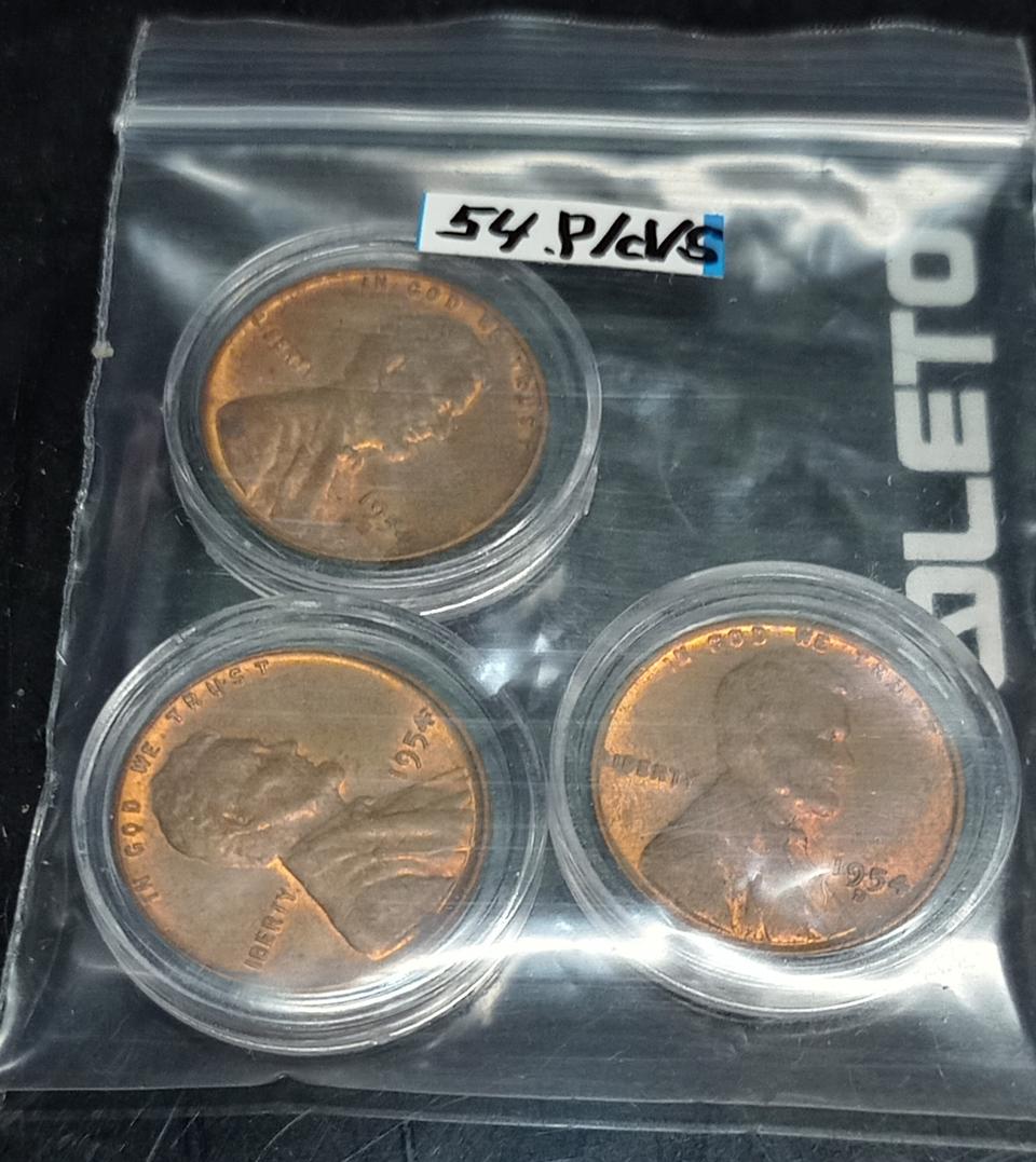 링컨위드페니 1954년 미사용 세트(S,P,D.)