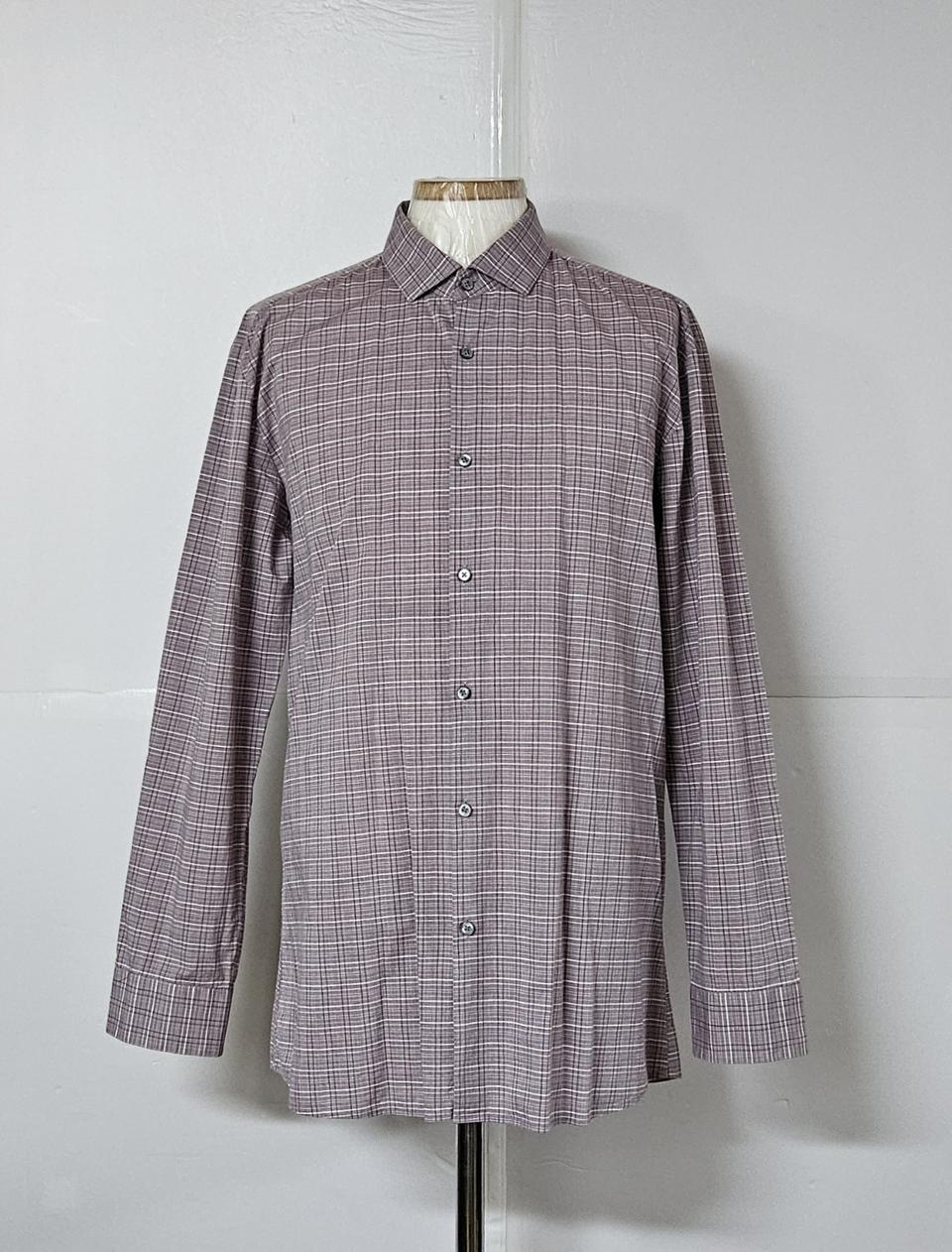 100)휴고보스 레드라벨 체크 명품 남방셔츠