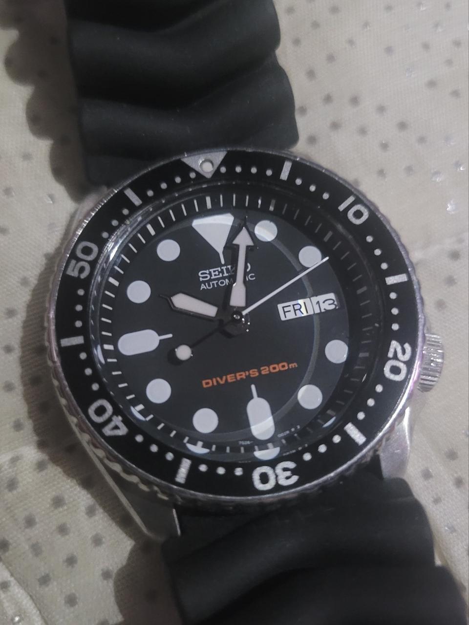 [정품] 세이코 SKX007 스쿠버 다이버 200m 방수 오토매틱 워치.