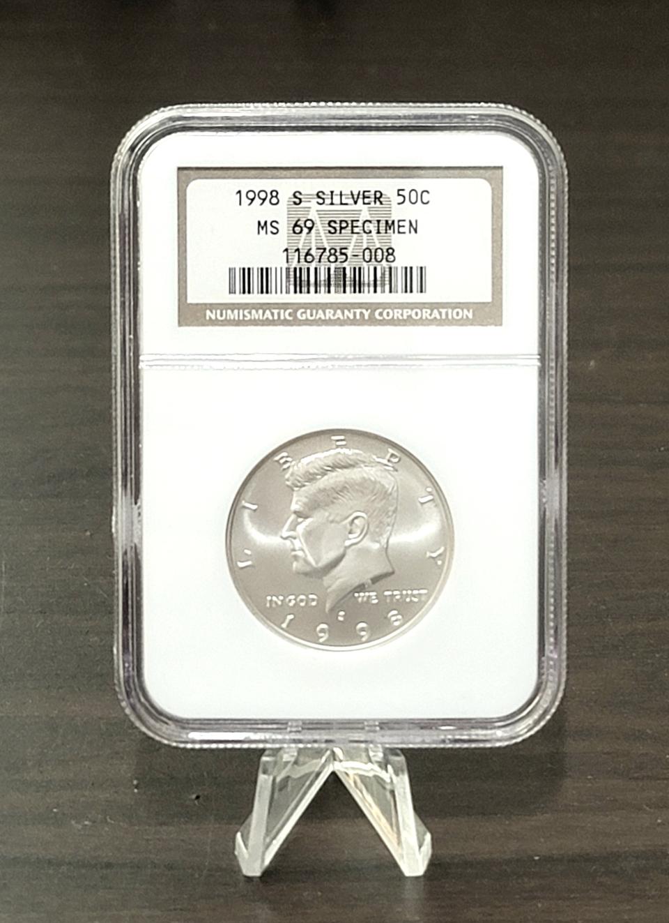 아주귀한 오리지널 견양은화1998년 50cent 케네디 견양은화NGC69
