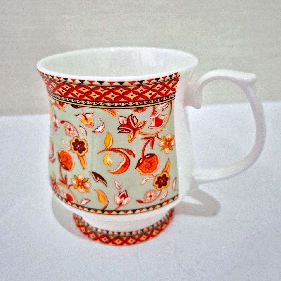 퀸즈 파인 본 차이나 자이푸르 제이드 커피 머그잔