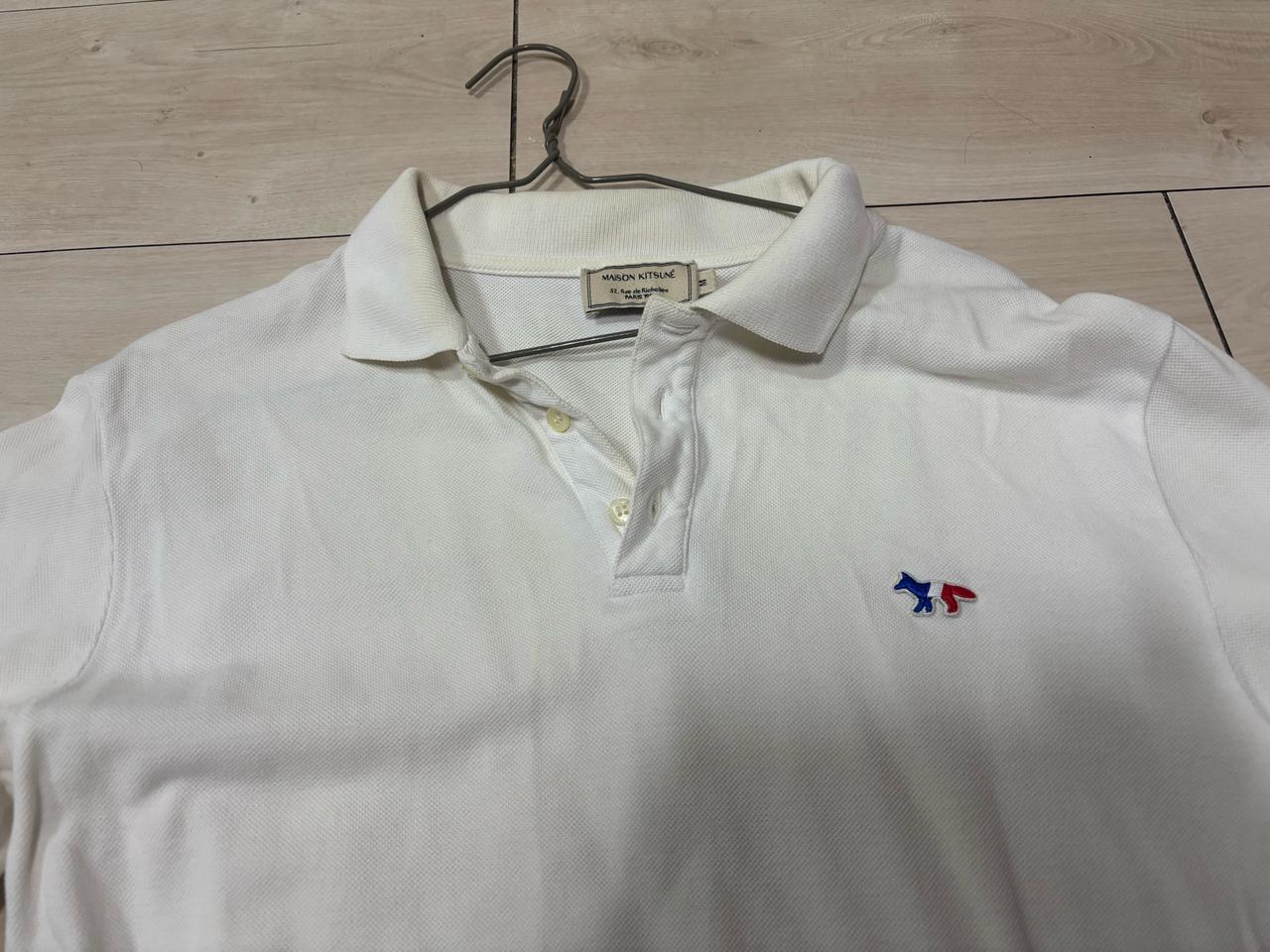 메종키츠네 3색 여우 카라 티셔츠 m 100 국내 정식탭 정품
