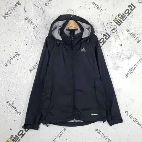 아디다스 ADIDAS 삼선 후드 바람막이 자켓 블랙 3800041