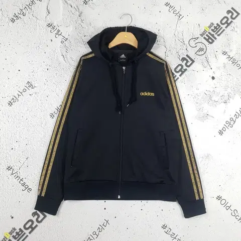 아디다스 삼선 지그재그 검골 집업 후드 져지 블랙 3100029