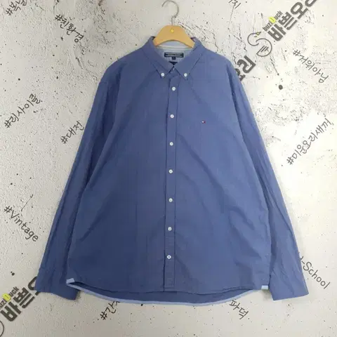 타미힐피거 TOMMY HILFIGER 셔츠 블루 솔리드 1100079