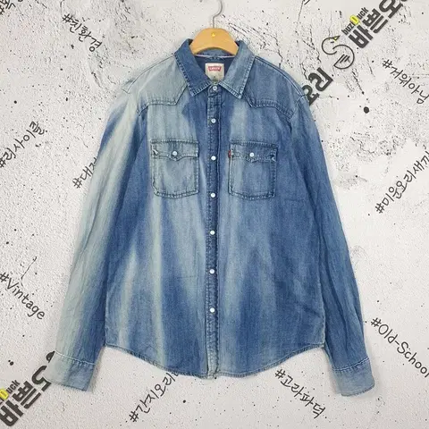 리바이스 LEVI'S 웨스턴 워싱 데님 셔츠 블루 1100037