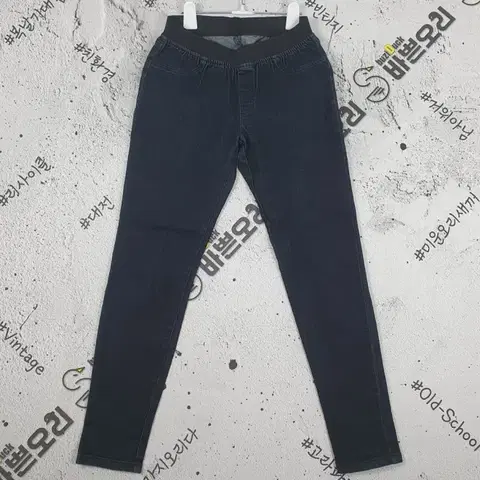 밴드 스판 슬림 청바지 흑청 4100031