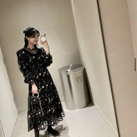 바이씨니 자수 레이스 갯차 원피스