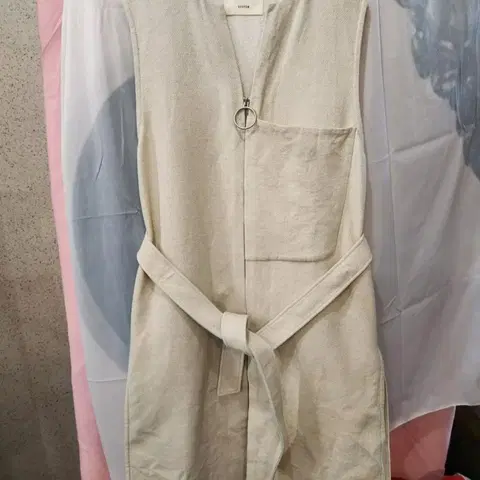 시스템 민소매 집업 롱자켓