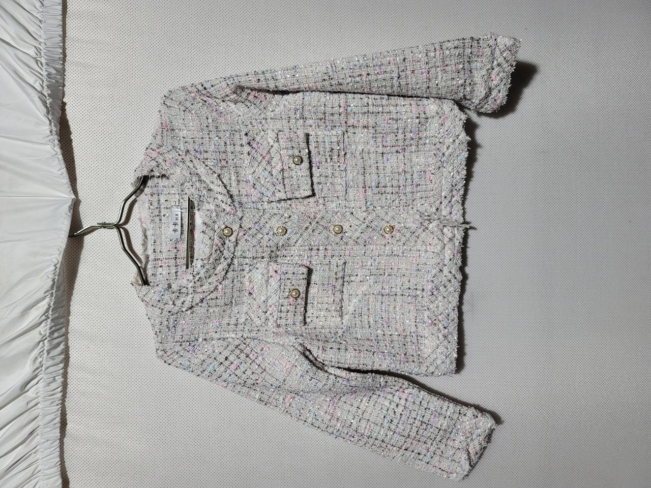 여성 크롭 트위드자켓 긴팔자켓 아우터 데이트룩 하객룩 55 66(새옷)