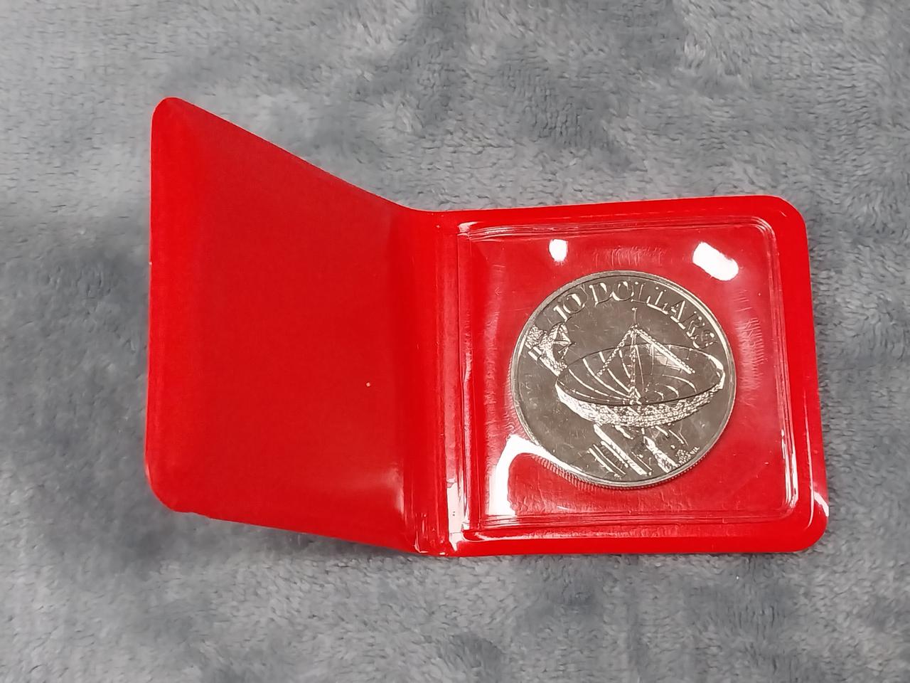 1980년 싱가포르 위성통신 10달러 기념 프루프 주화