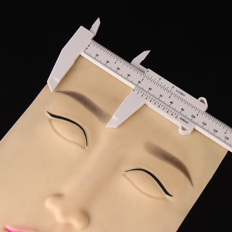 새 흰색 플라스틱 미니 버니어 자 미니 학생 슬라이딩 버니어 캘리퍼스 자