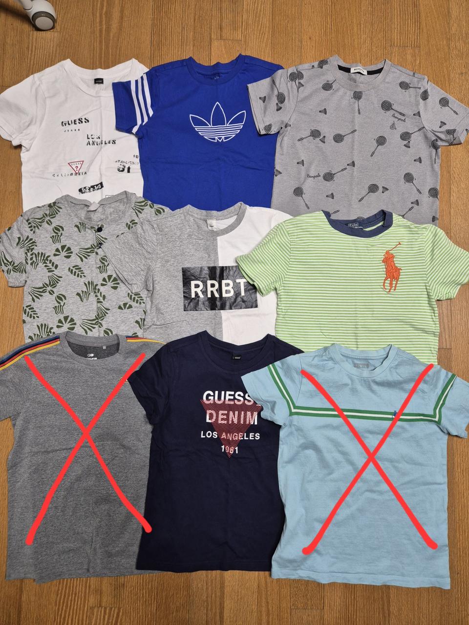 7벌 빈폴 아디다스 게스 키즈 반팔 티셔츠 145