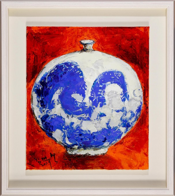 김만식-청화백자 (10호)/출품작/보증서