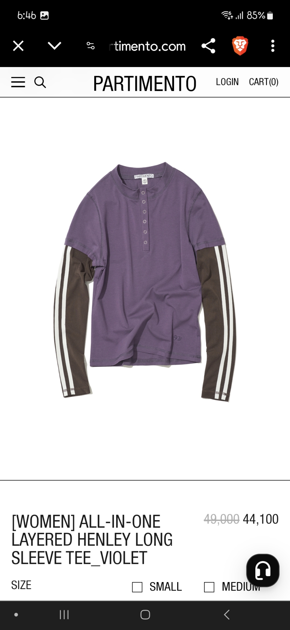 파르티멘토 우먼 레이어드 롱슬리브 미사용품