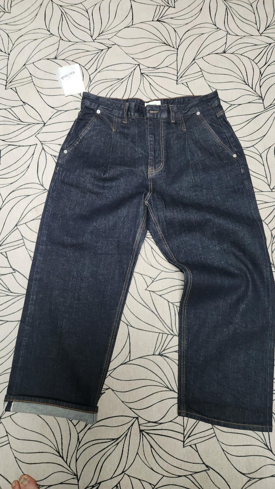 새제품 amopre 아모프레 셀비지 인디고 데님 34