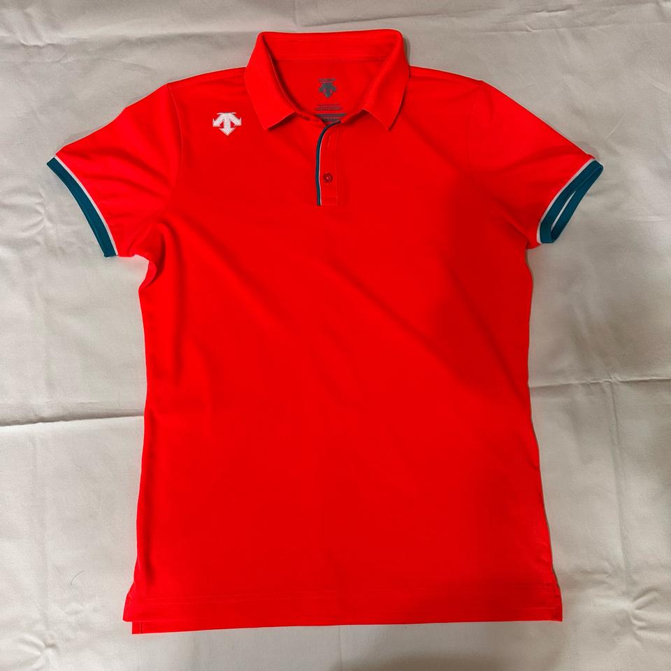 남여공용) 데상트 반팔 카라 티셔츠 반팔티 (오렌지 색상)