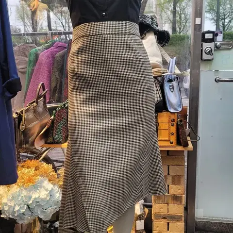 VOV 보브 언벨런스 체크 스커트 55