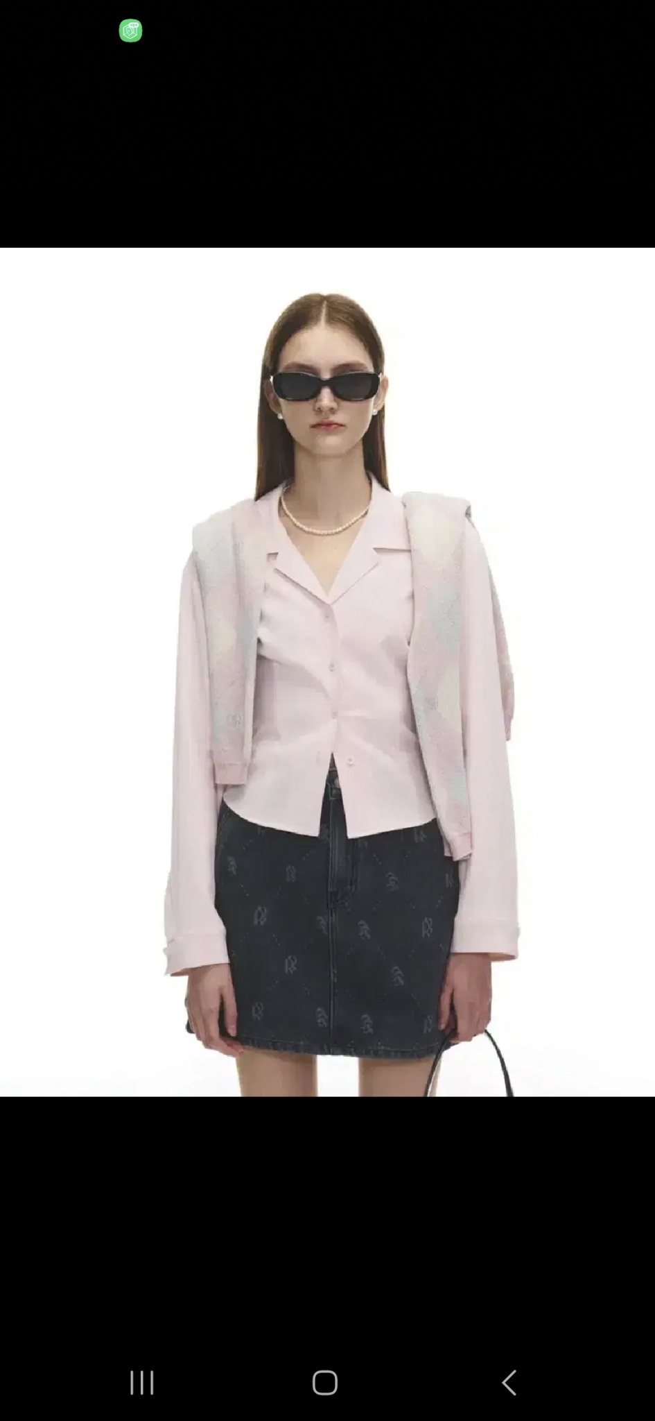 택있는 새상품 그로브 블라우스(44반-마른55)