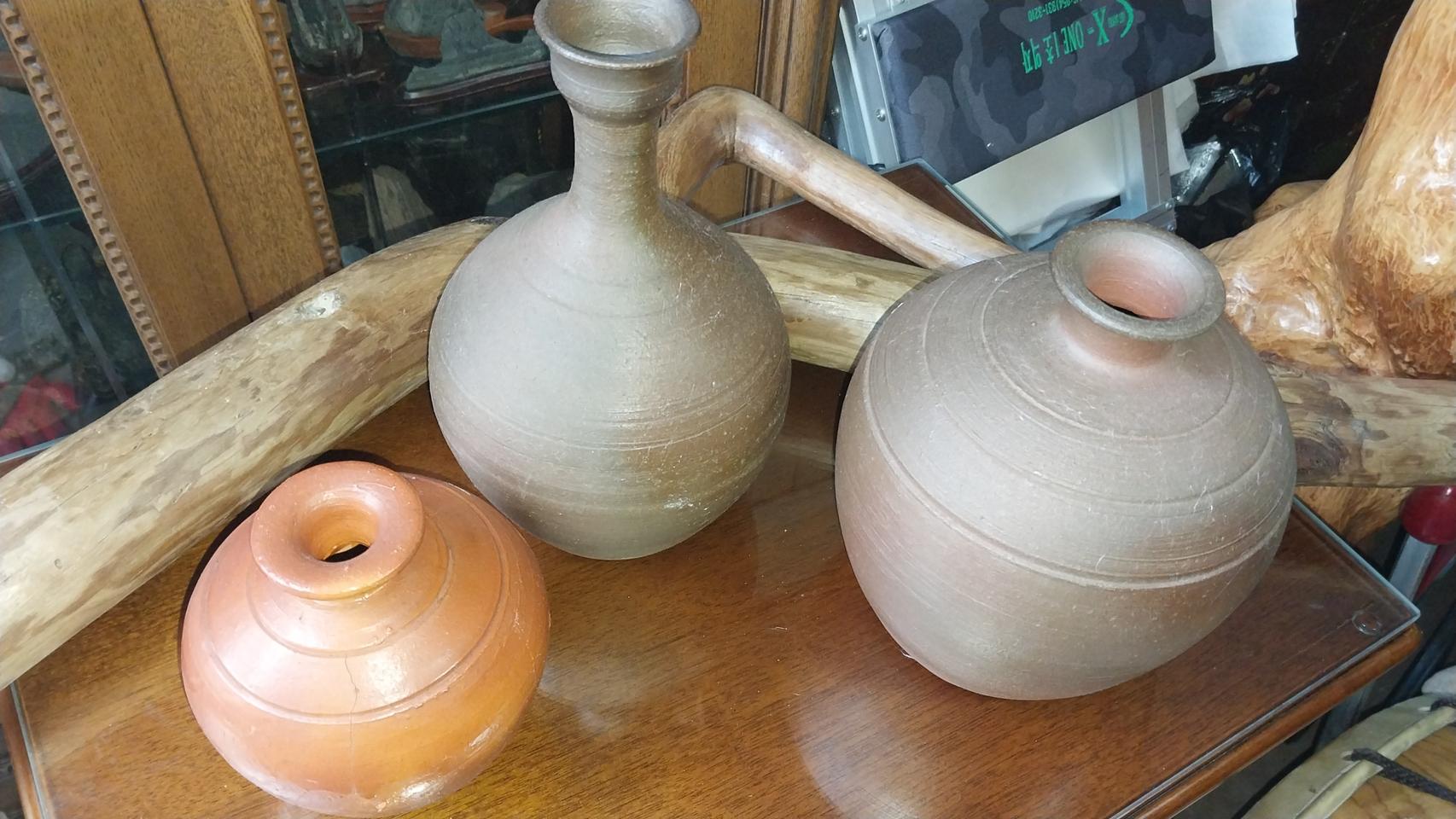 옛날  도자기  호리병 3점