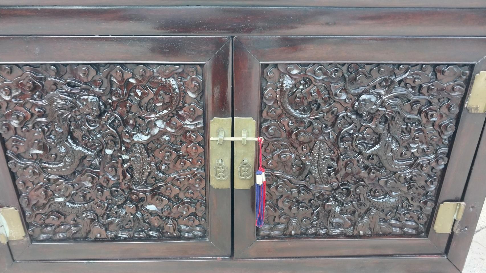 골동품 용조각  선반장