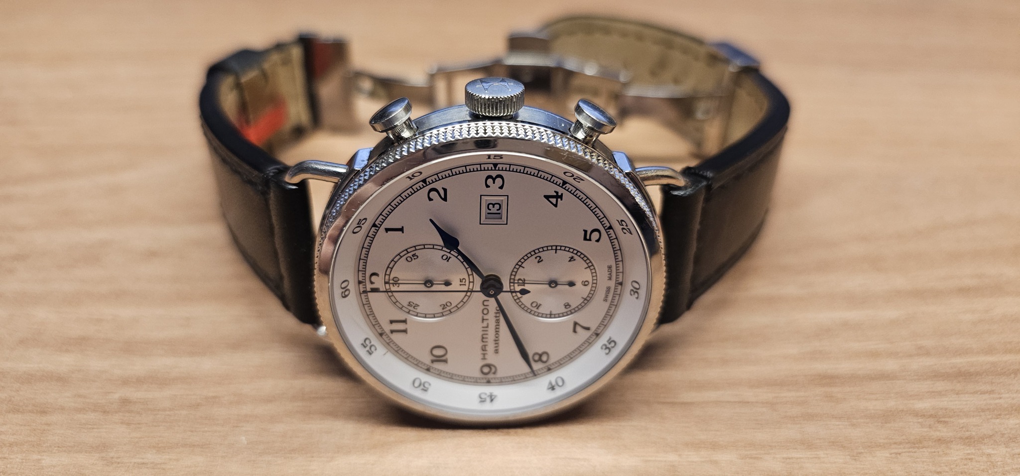 해밀턴 카키 네이비 파이오니어 오토 크로노