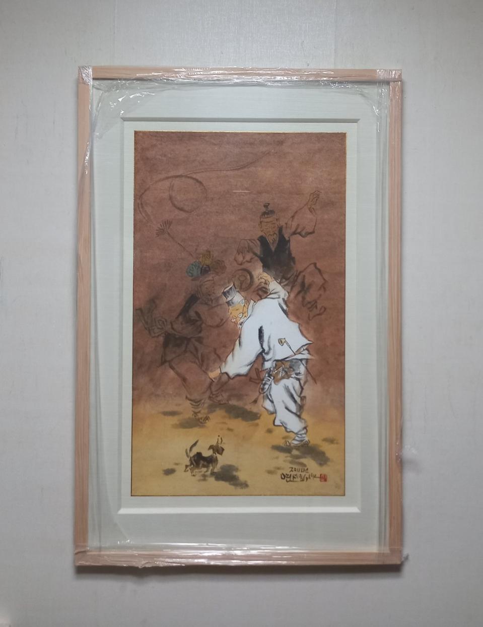 연세희 화백-노인과 오케스트라(미개봉/보증서)88cmx57cm