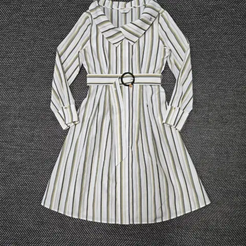 듀엘 스트라이프 카라넥 원피스 55