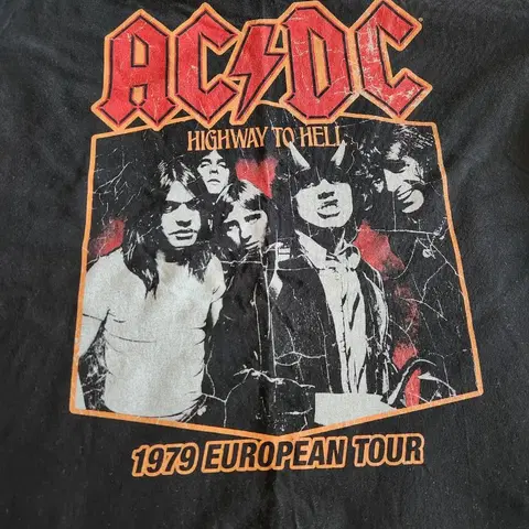 [2xl]브라바도 acdc 밴드티 반팔 블랙(한번입음)