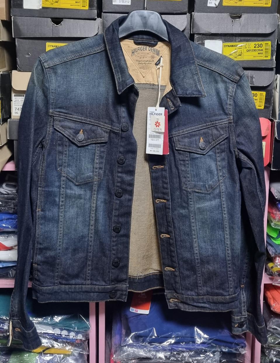 타미힐피거 새제품 남성 스판 청자켓 90사이즈