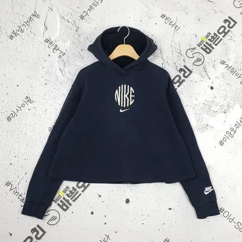 나이키 NIKE 크롭 후드 티셔츠 빈티지 블랙 2300156