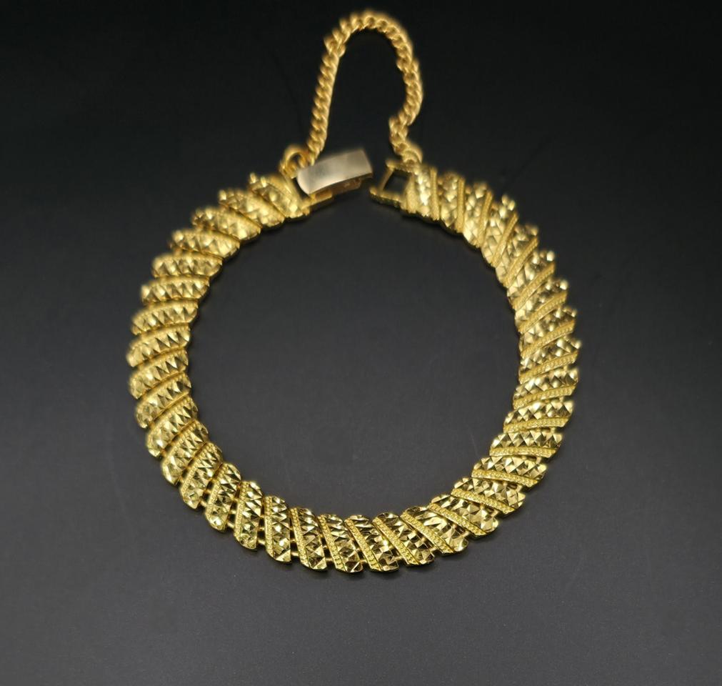 24k 순금 5돈 컷팅 팔찌 + 18k 장식