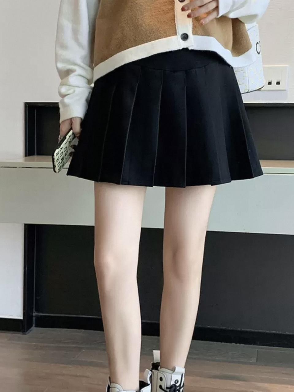 임산부 플리츠 미니 스커트 임부복