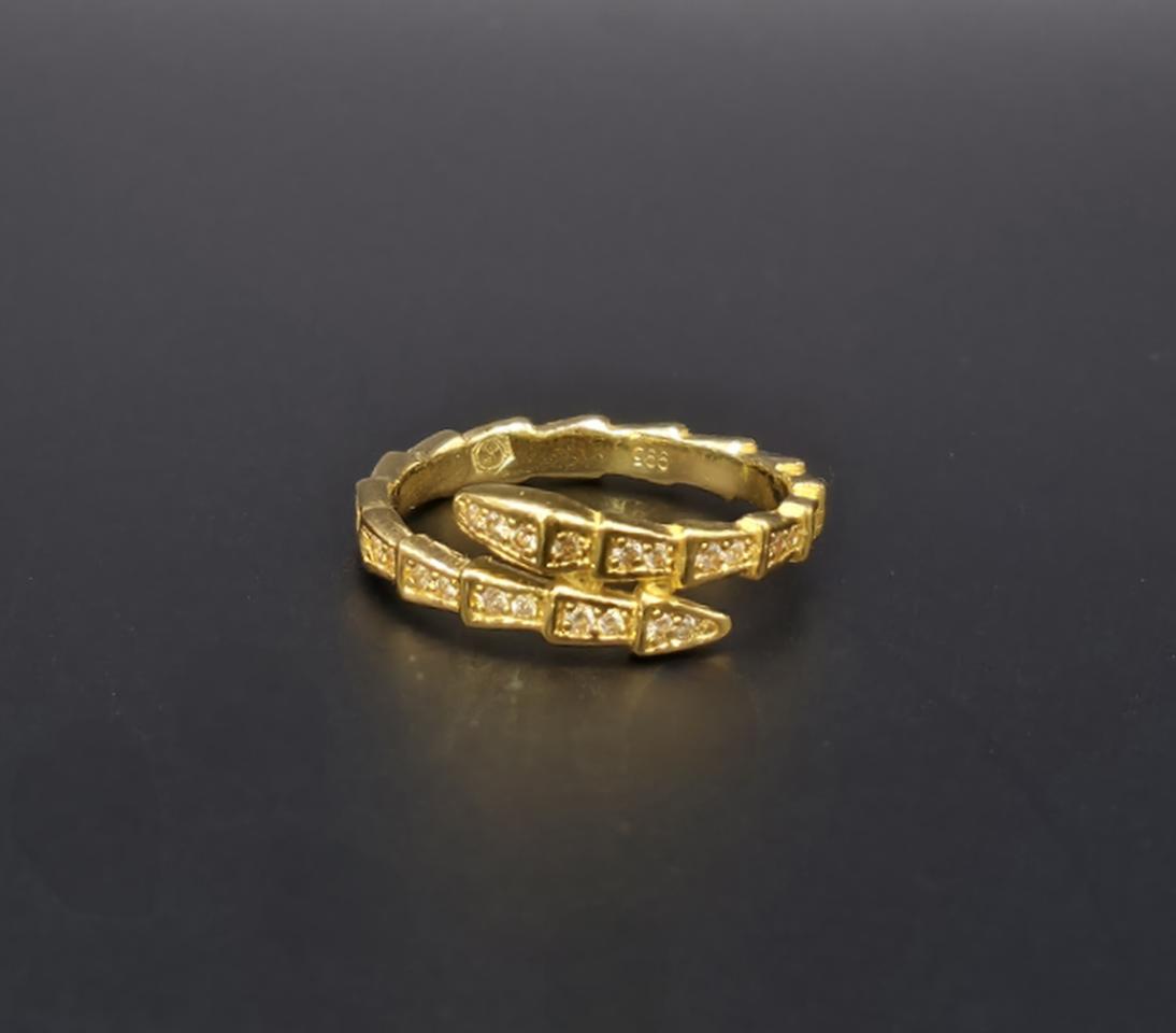 24k 순금 1돈 큐빅 뱀 반지