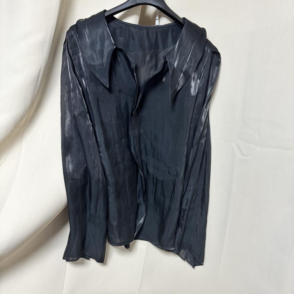 새틴 블라우스 블랙