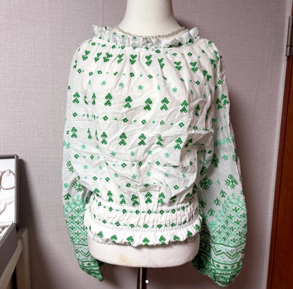 새상품 에스닉 자수 블라우스 55반