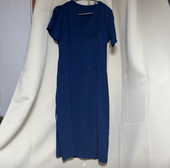 고퀄 네이비 랩 원피스